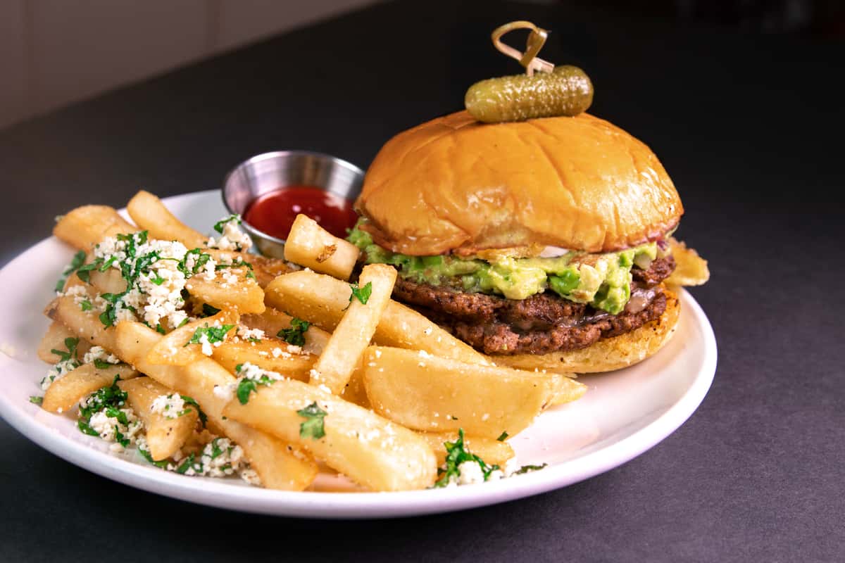 burger and fries