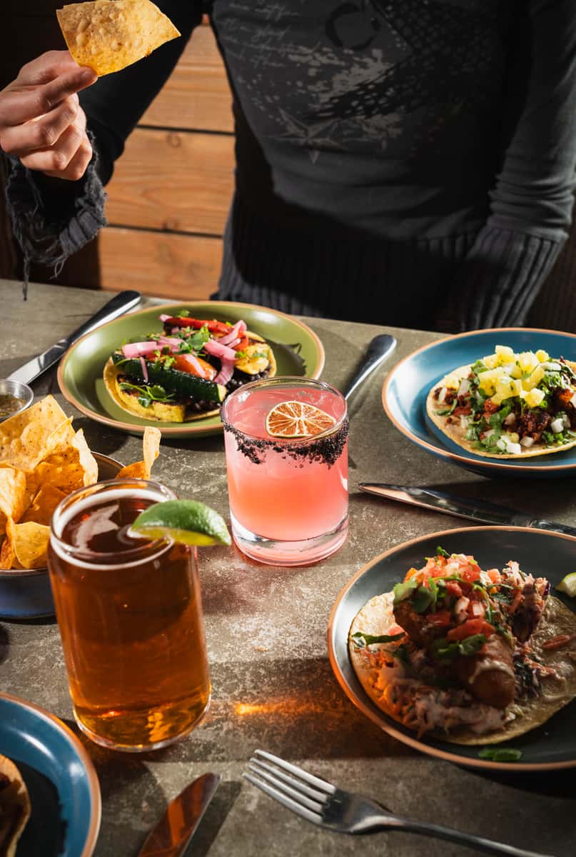 hero shot of food and drinks