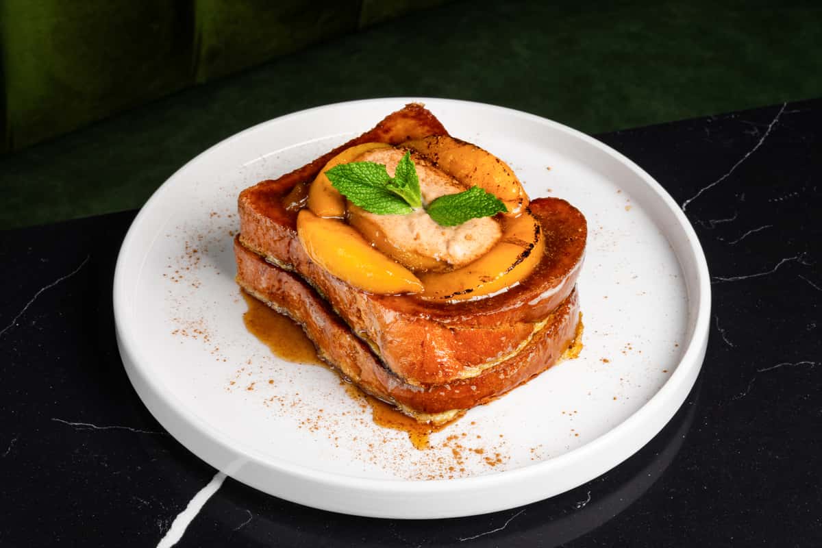 Grilled Peaches And Cream French Toast