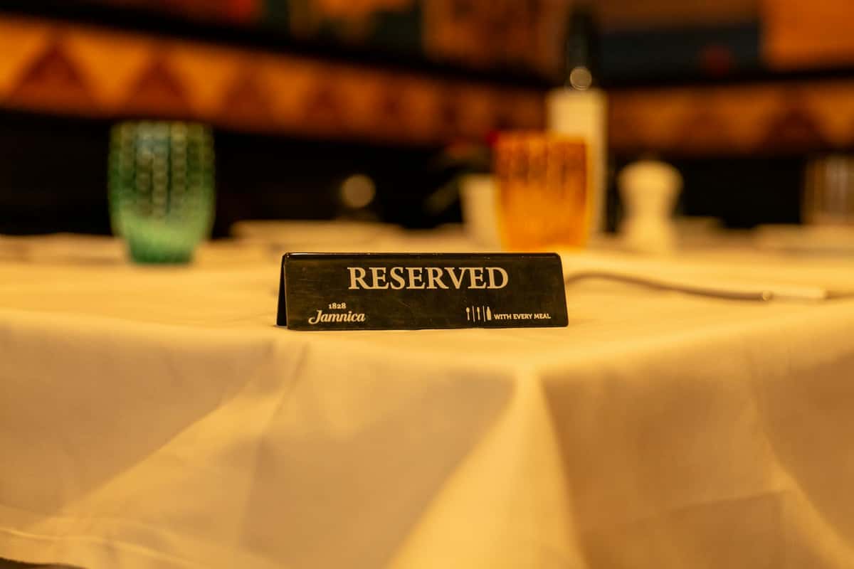 Reserved Sign on Elegant Restaurant Table
