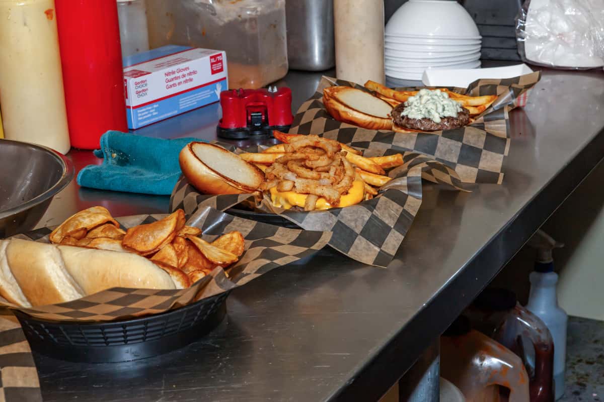 burgers and fries