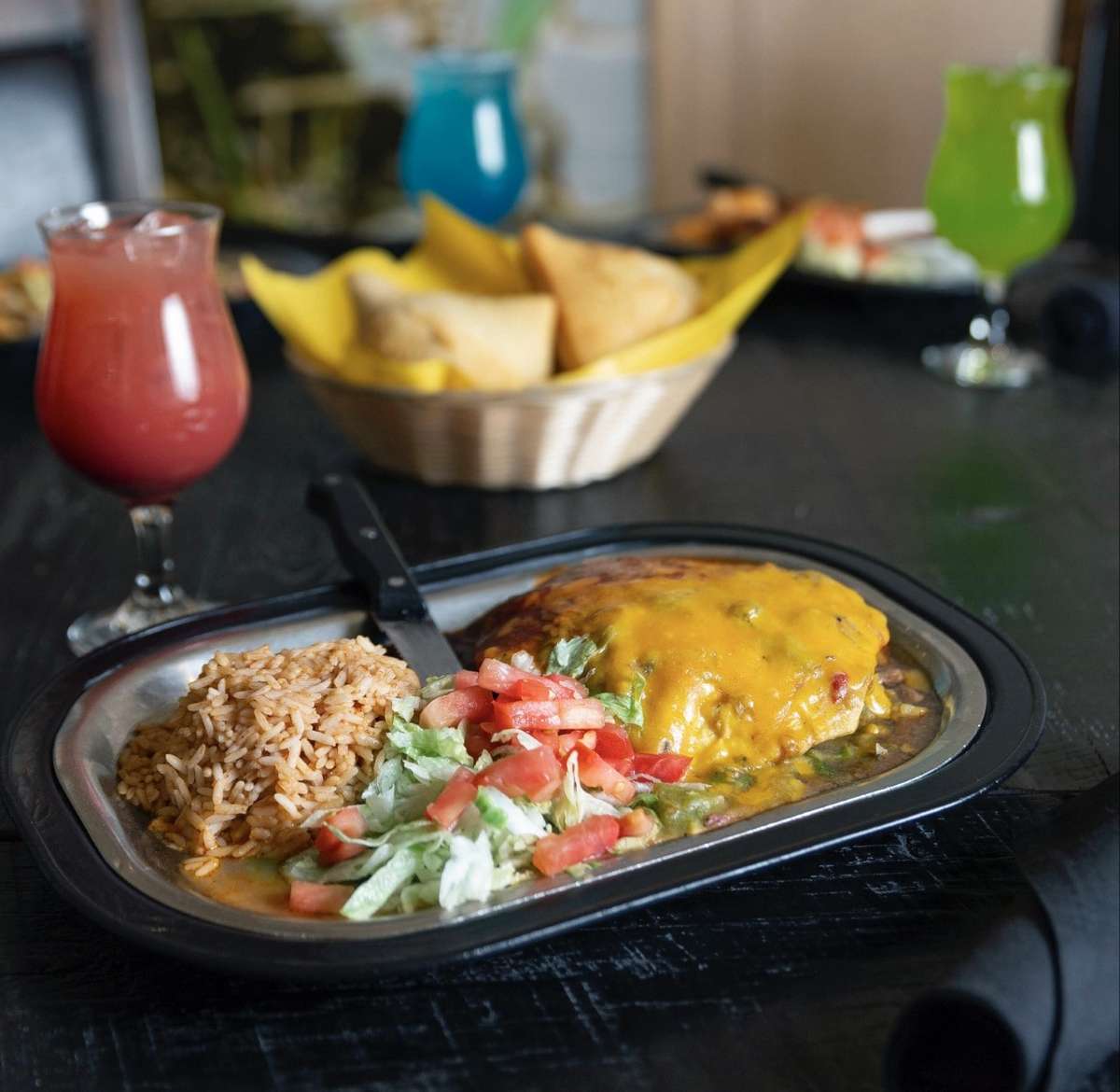 dish with drinks