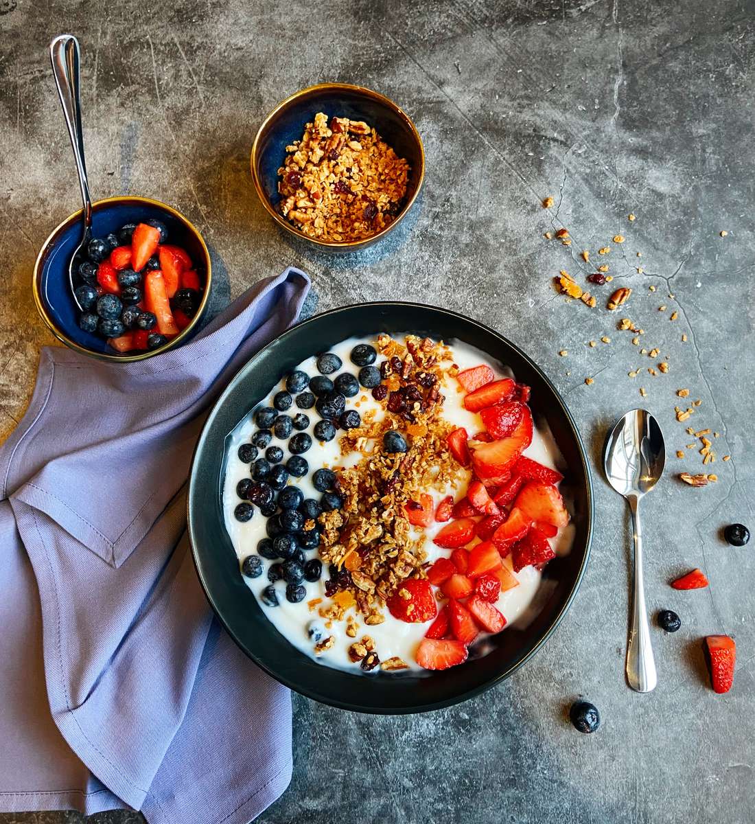 Yogurt and Granola with berries
