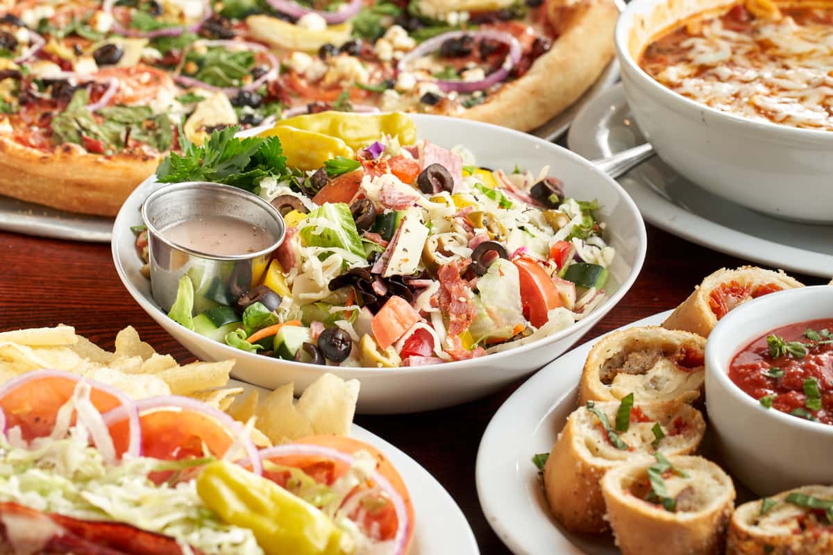Variety of plated dishes