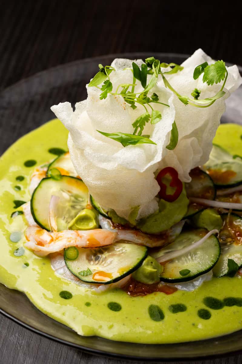 Aguachile dish at Luminarias Restaurant