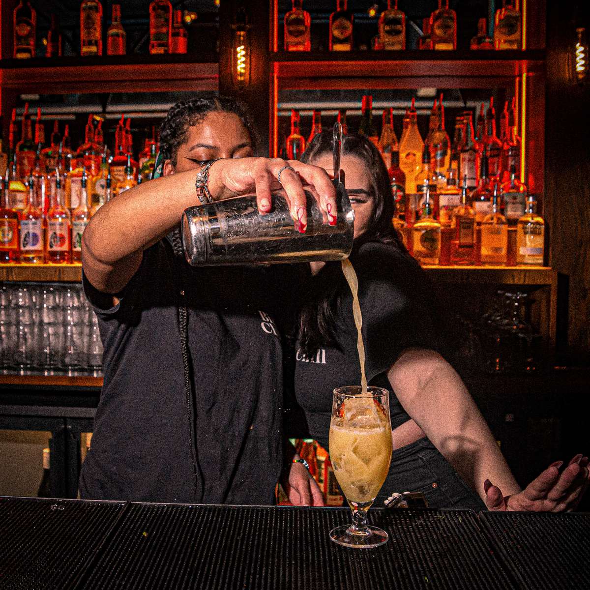cocktail being made at the big chill bar