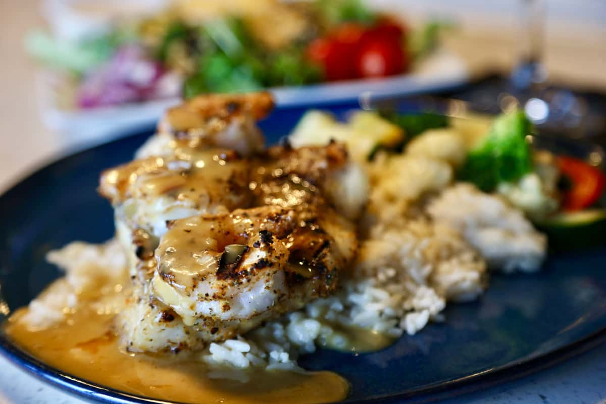 Key Lime Mahi and Shrimp Plate