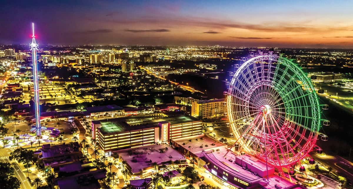Orlando, FL skyline and ferris wheel