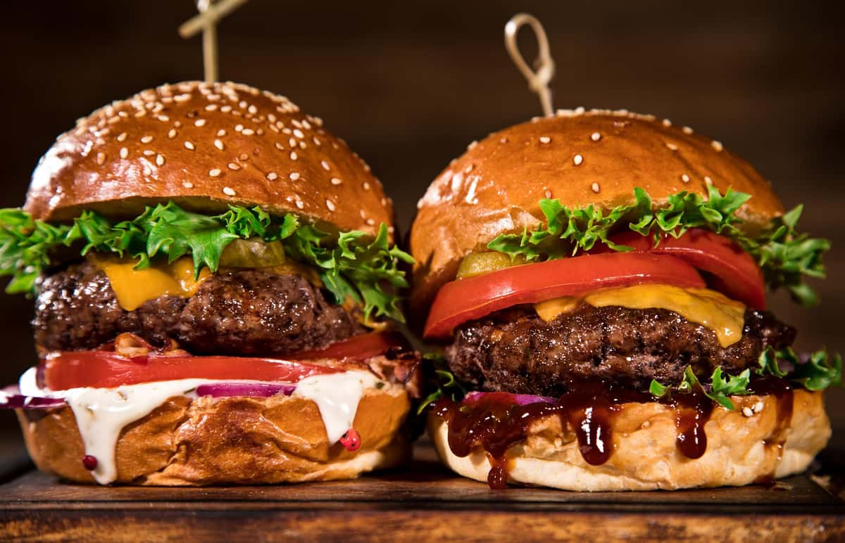 two cheeseburgers