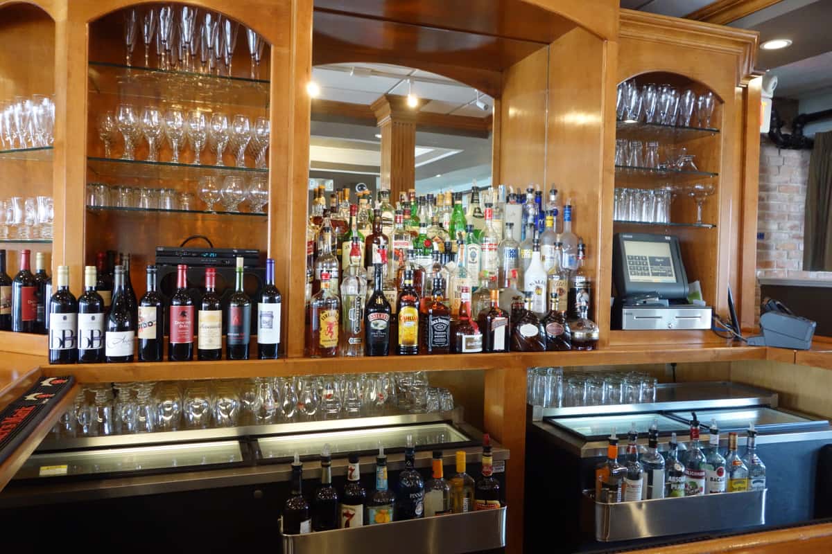 bar with fully stocked shelves 