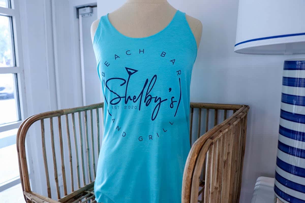 Tank top with Shelby's logo