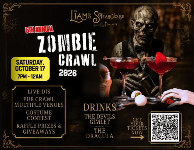 5th Annual West End Zombie Crawl - Saturday, October 17, 2026, 7PM-12AM