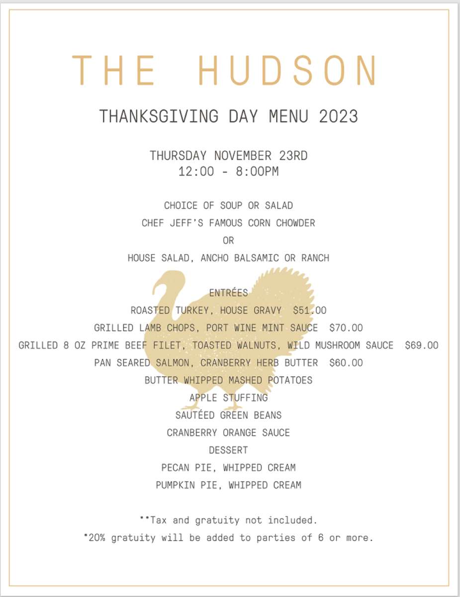 Thanksgiving Day Dinner Menu 2023