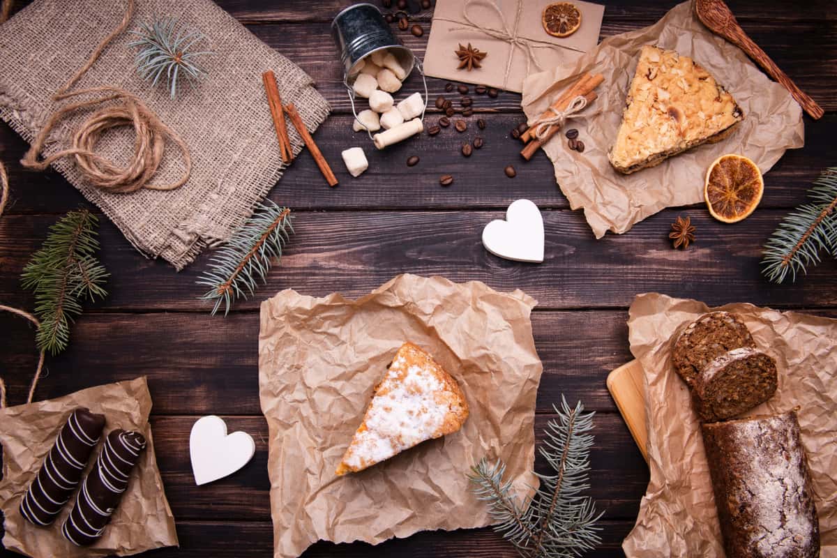 A rustic spread of sweet treats