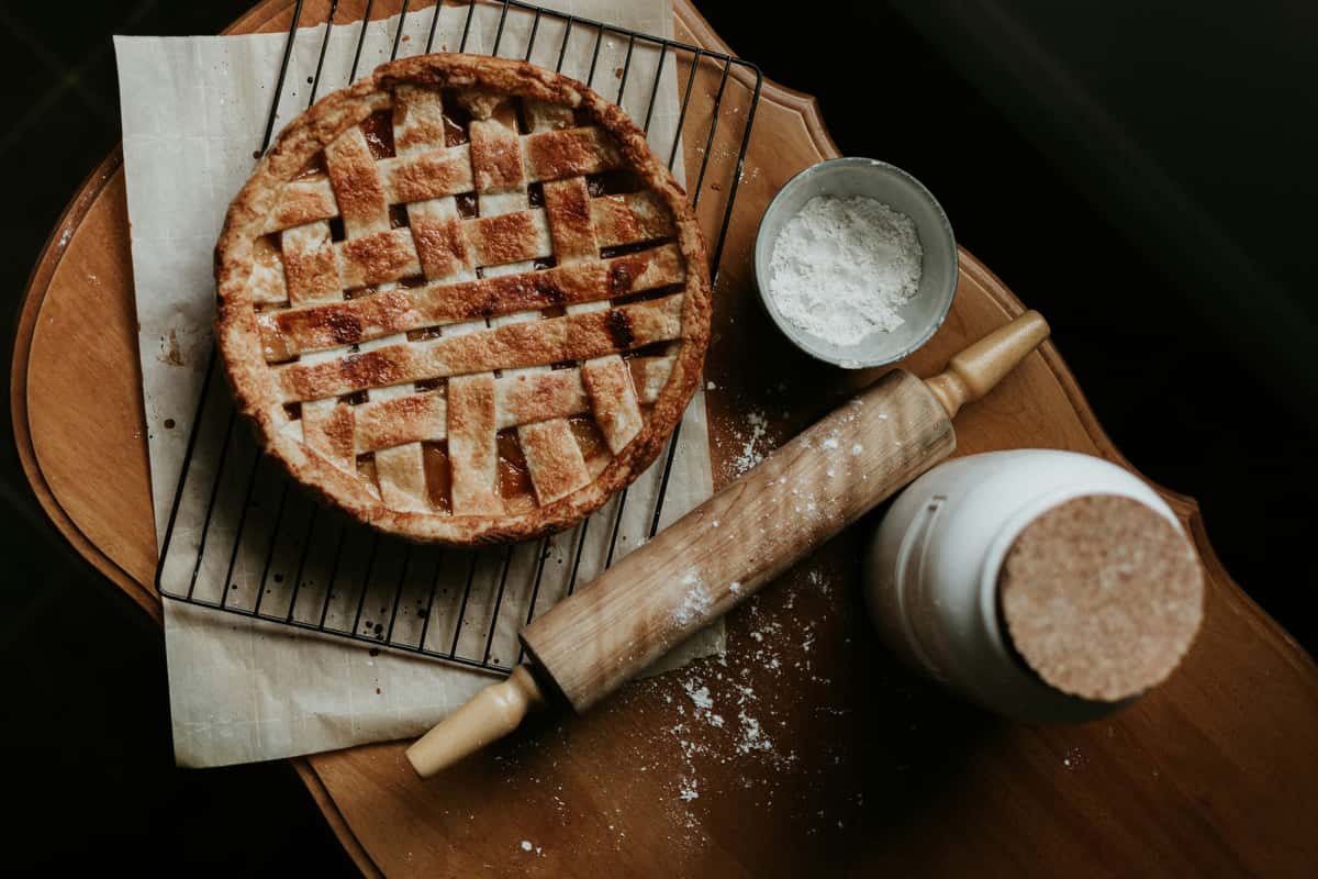 Baking items on a wooden table