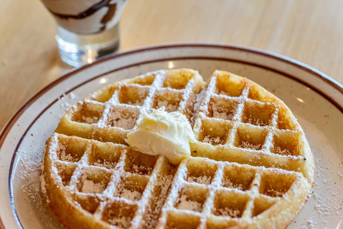 waffle with butter on top