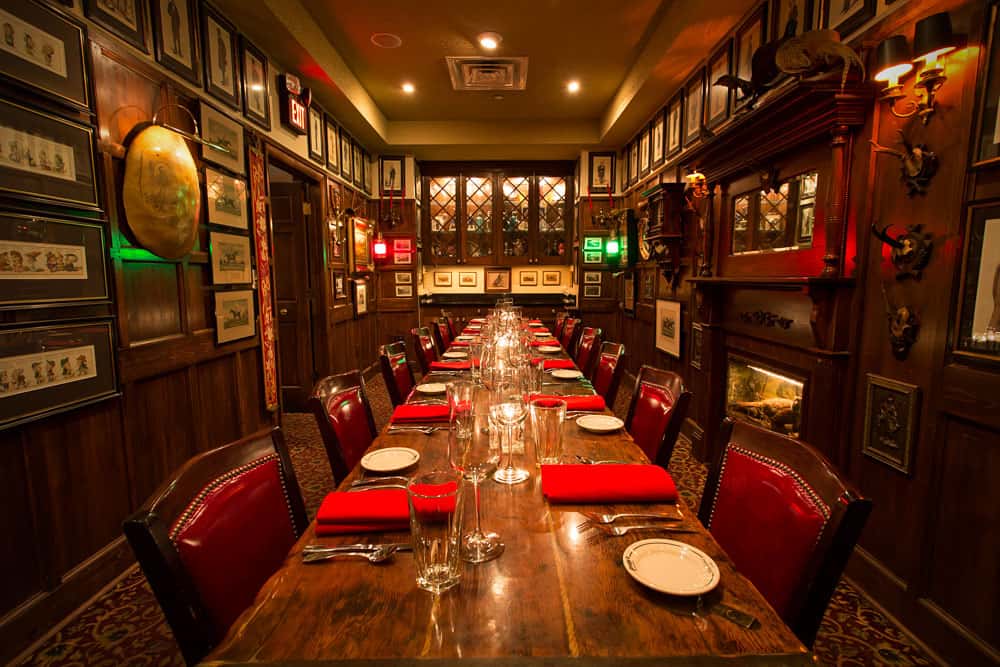Elegant private dining hall designed for corporate events and celebrations.