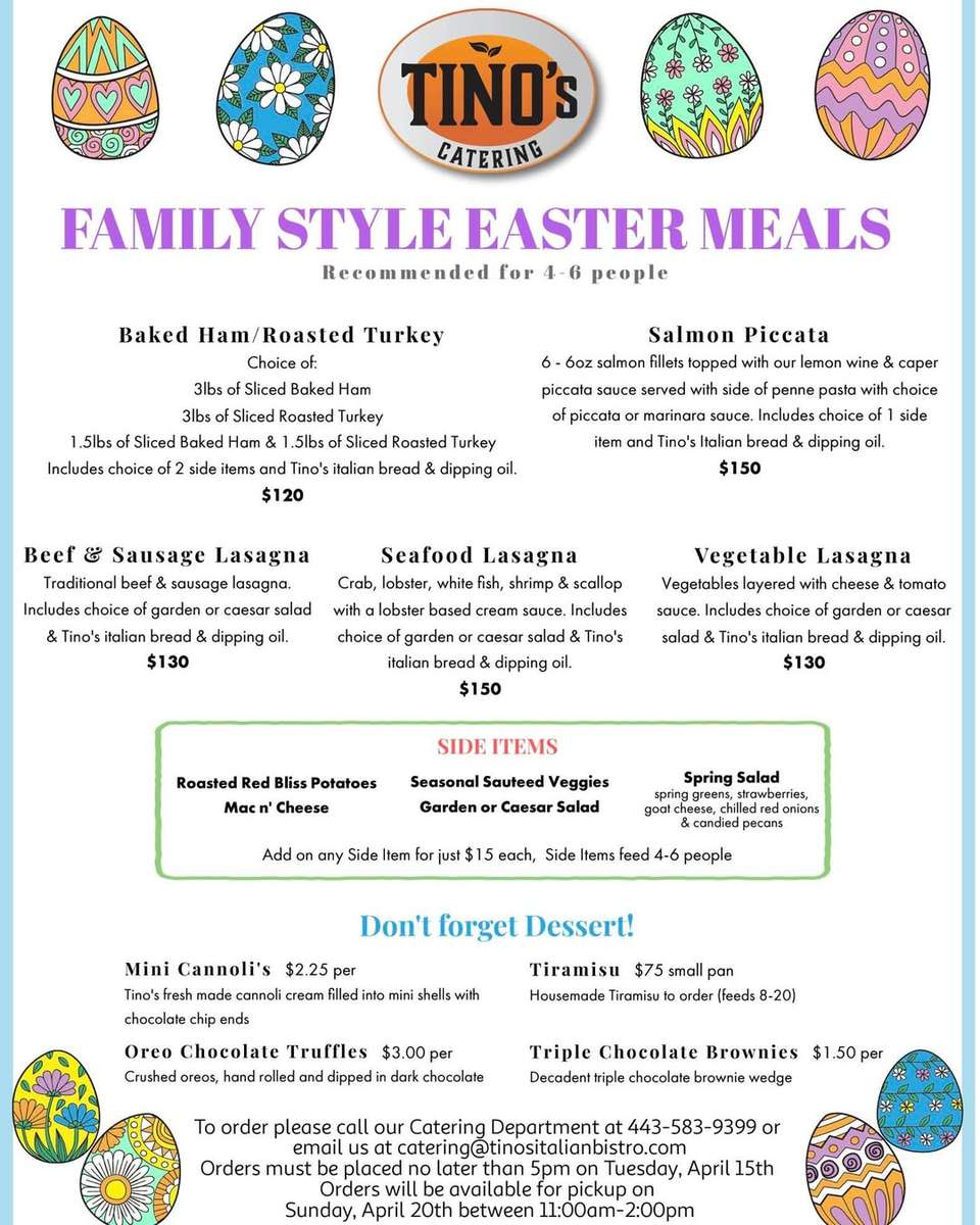 Easter Family Style Meals
