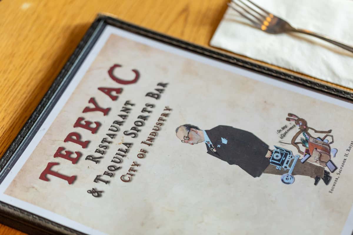 Menu with founder Salvador Rojas