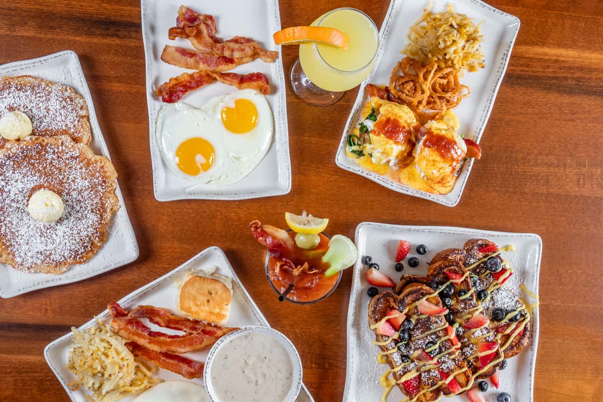 spread of menu items