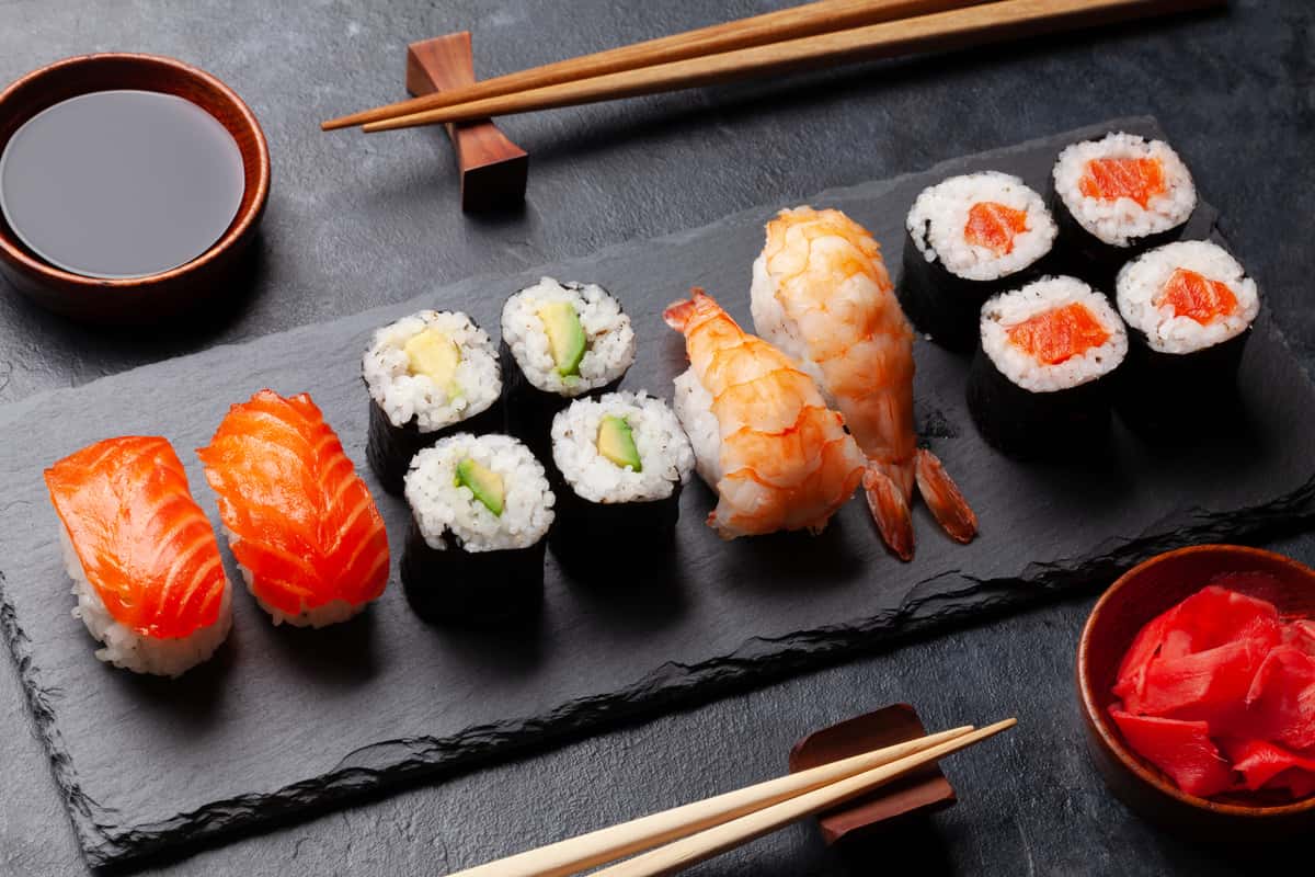 variety of sushi