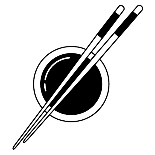 plate with chopsticks icon