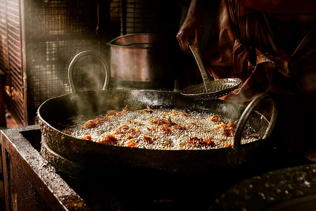 Deep frying indian snacks
