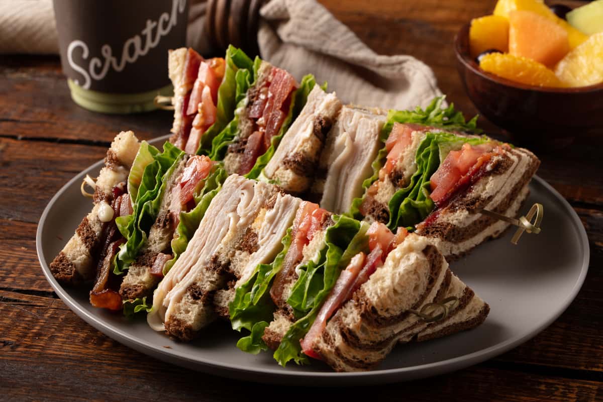 Club Sandwich on Marbled Rye Toast (lettuce, Tomato)