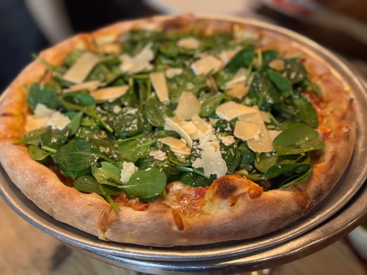 Fresh Spinach & Shaved Parmesan Pizza