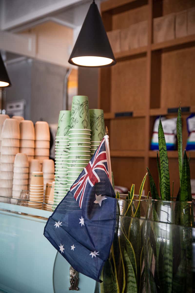 The Aussie Flag flying at Chapel Street Cafe and Restaurant