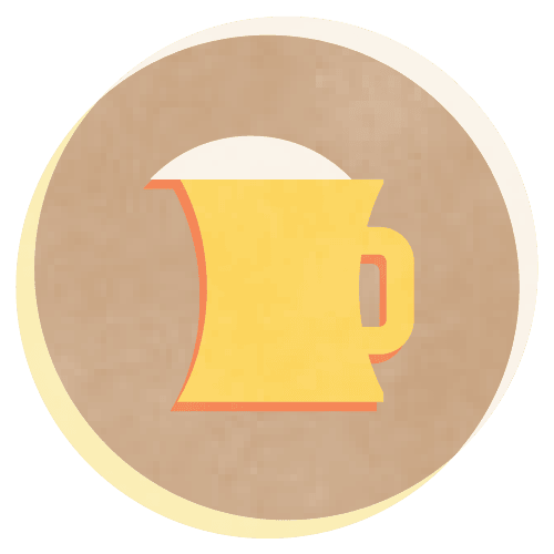 Beer icon on a light brown background