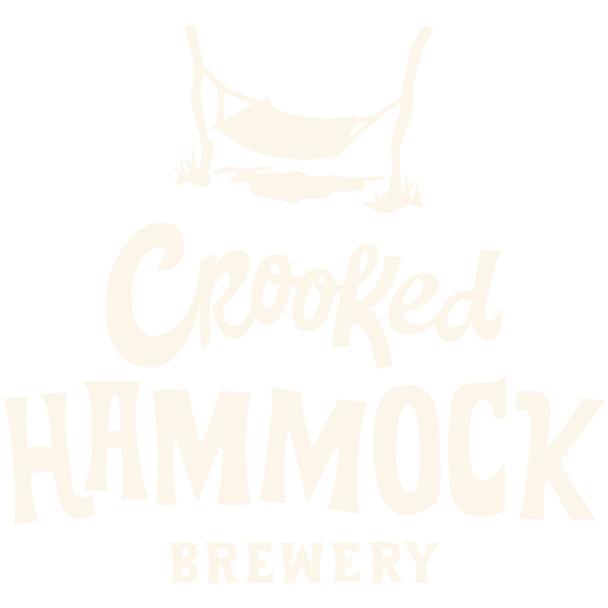 Crooked Hammock Brewery logo featuring a stylized hammock and text.