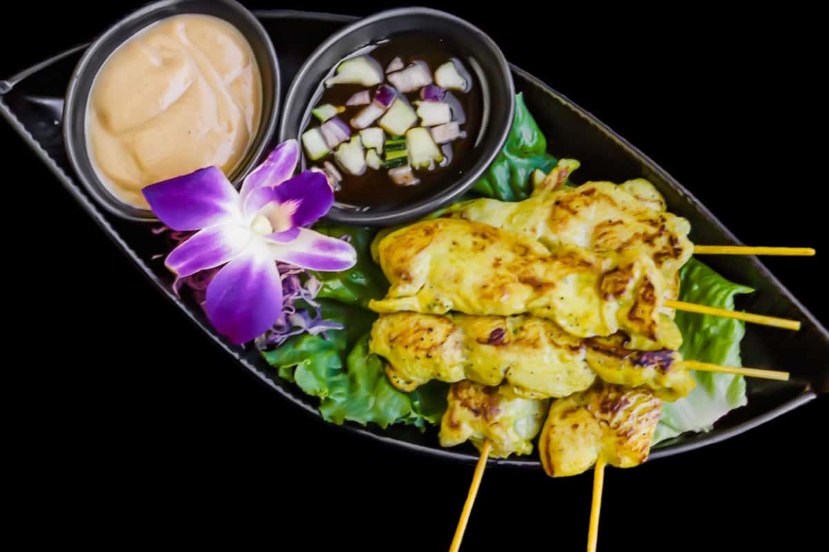 Thai Chicken Satay Skewers Chicken Satay Sip Saam Thai Thai