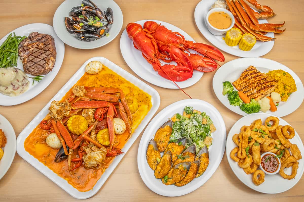 hero shot of assorted seafood