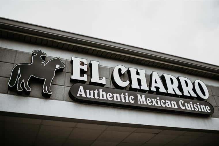 El Charro Authentic Mexican Restaurant sign