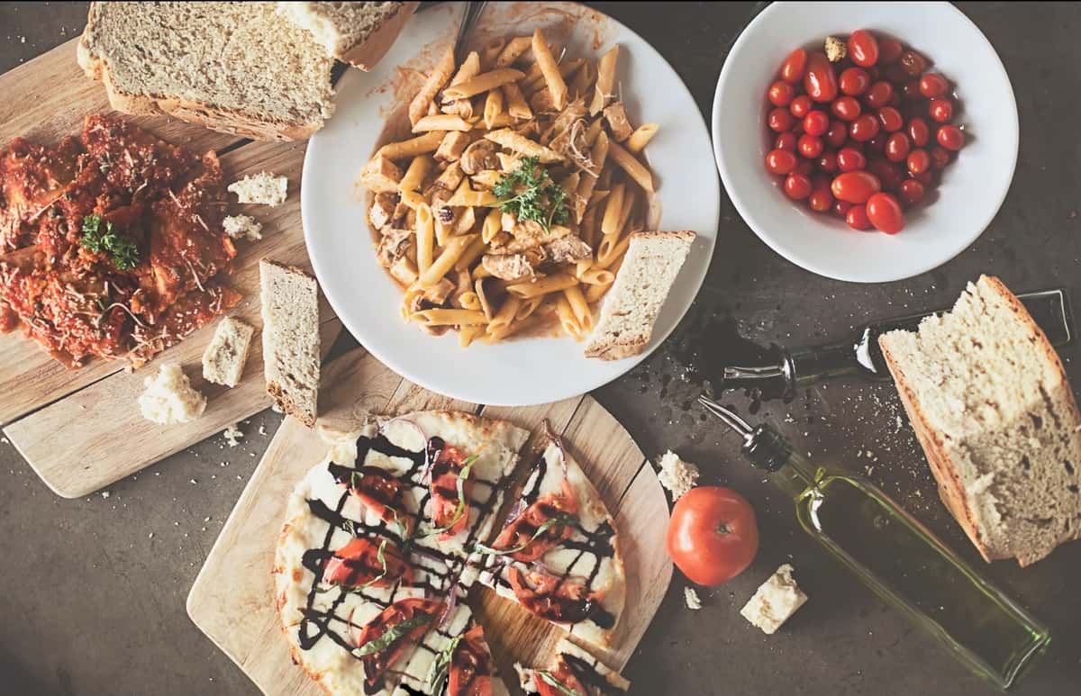 array of food