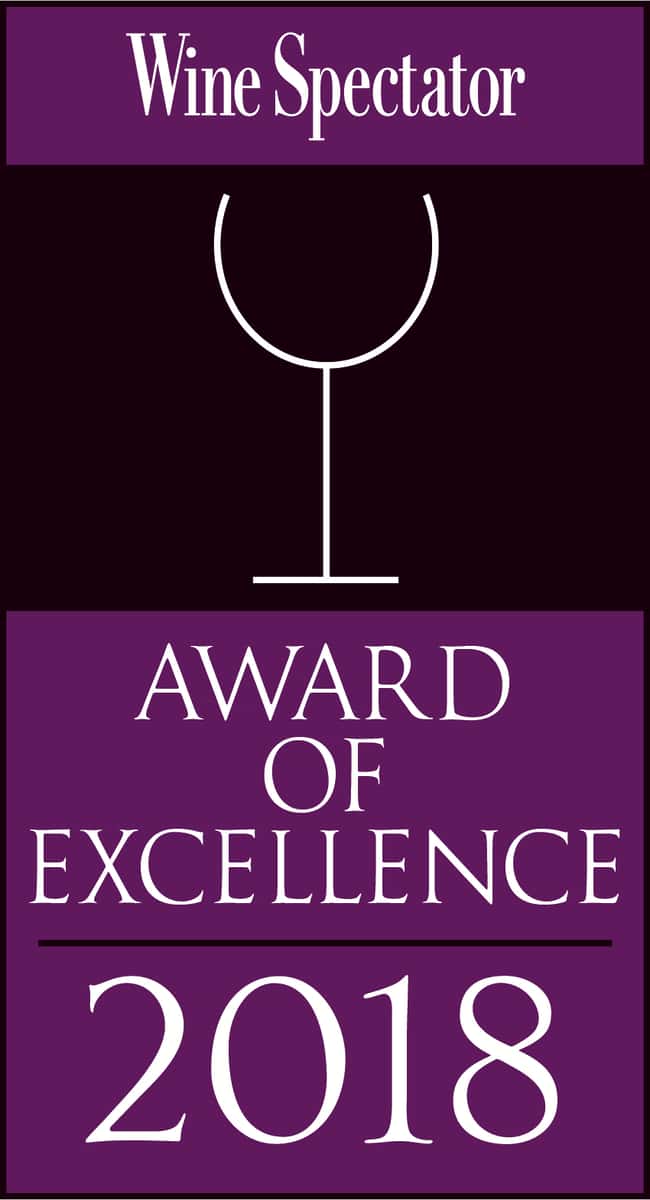 2018 Award of Excellence Wine Spectator