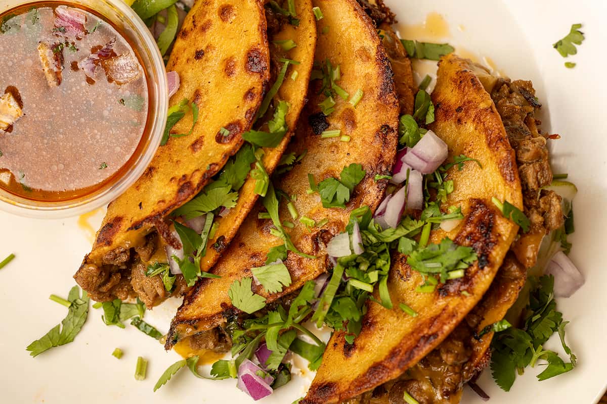 steak birria tacos