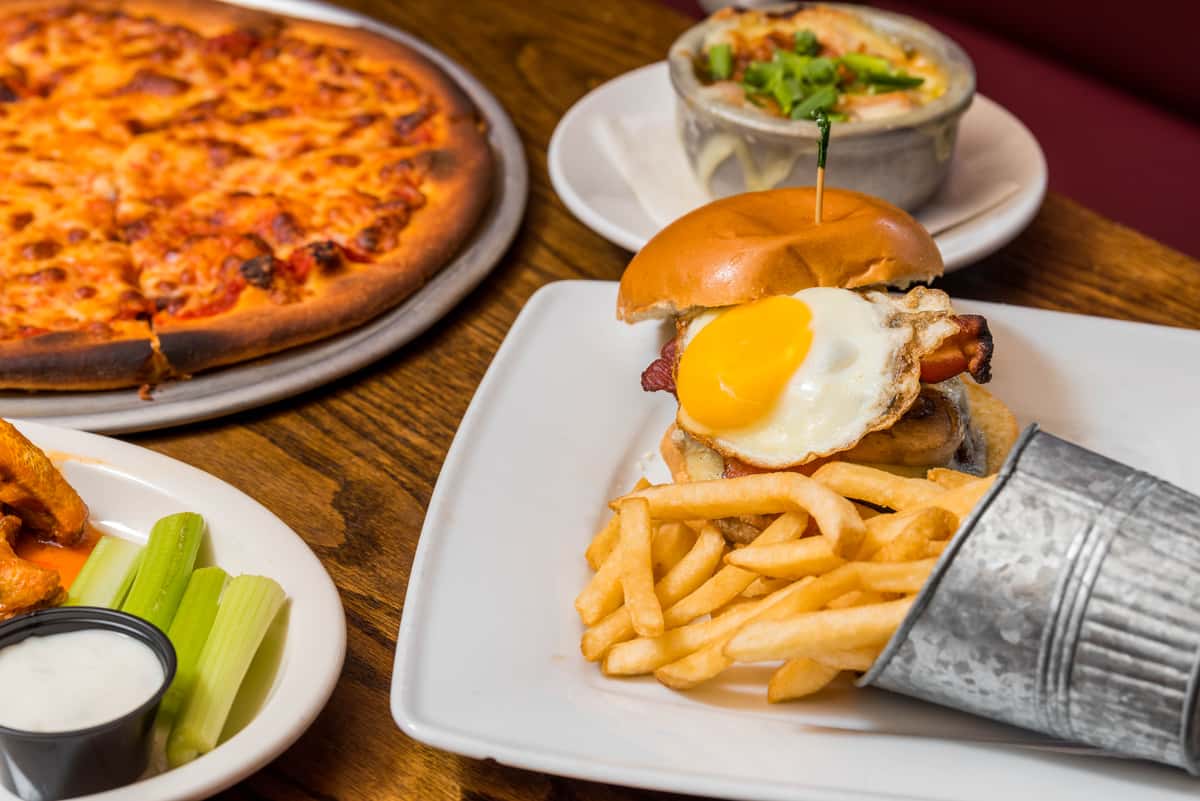 pizza, wings, and brunch favorites