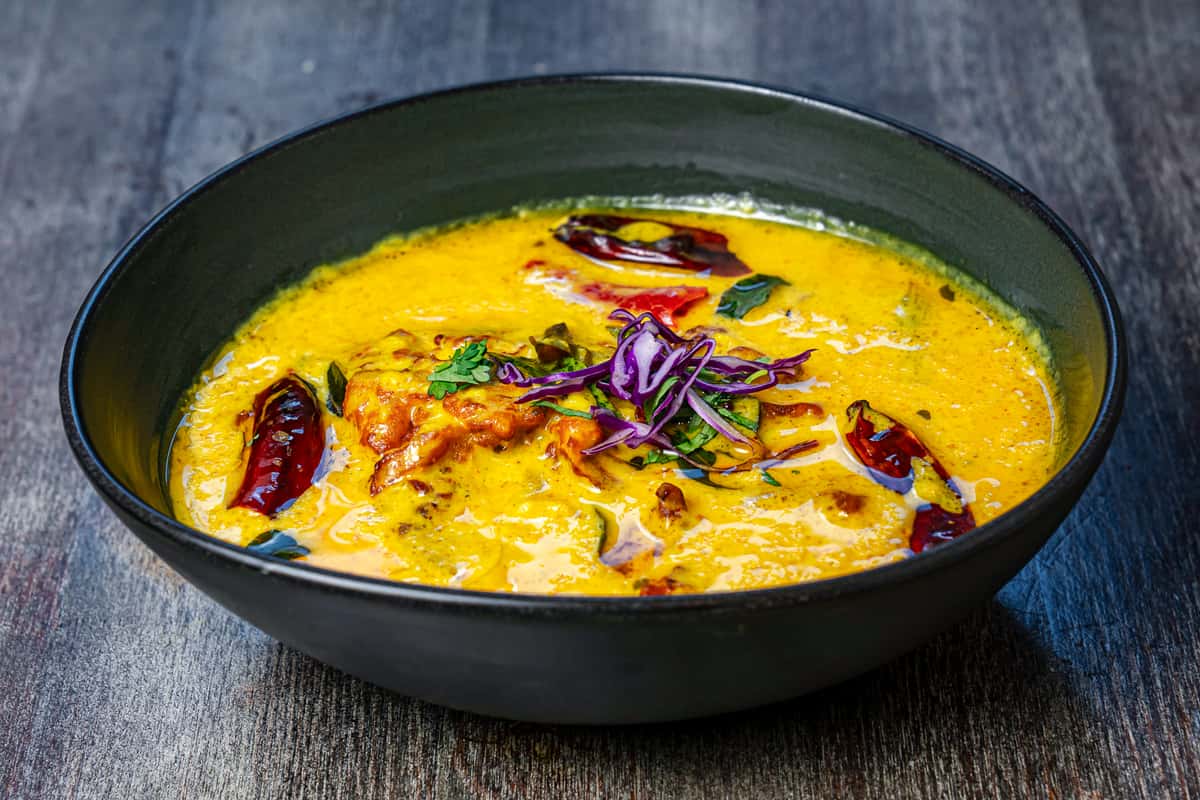 Kadhi curry Indian dish – traditional yogurt-based curry served in NYC Indian restaurant