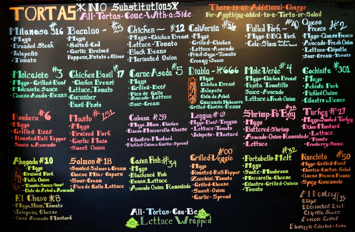 menu wall