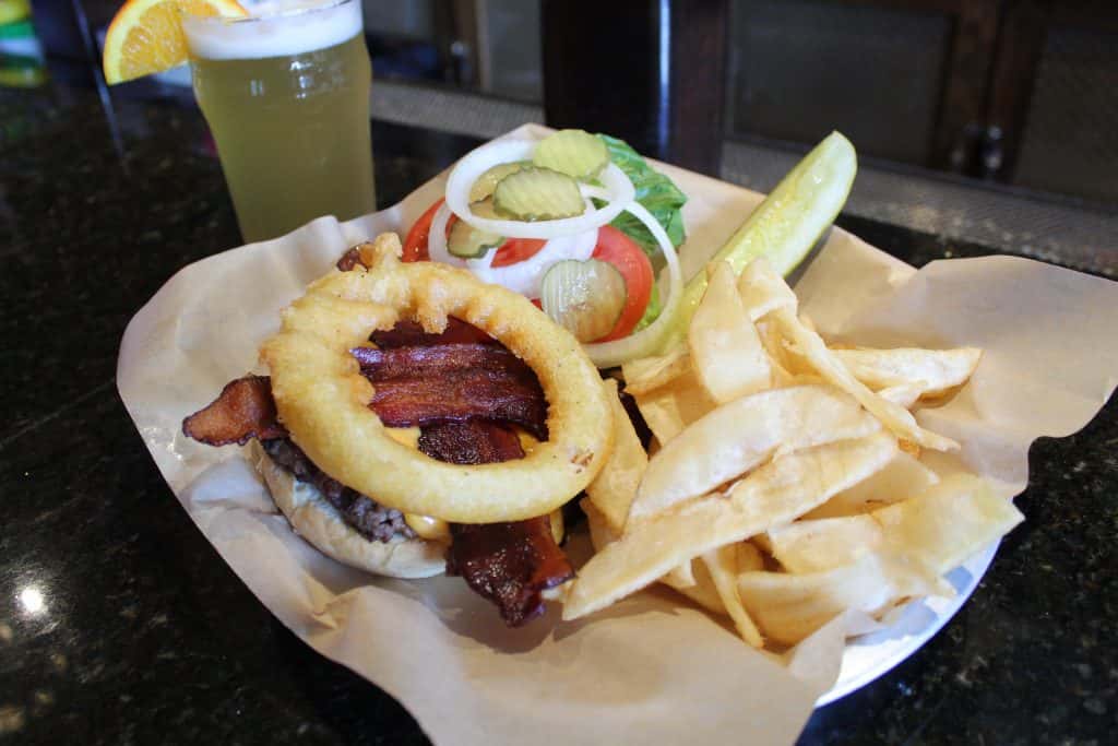 Onion Ring Burger with Fries