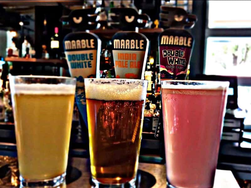 Variety of drinks served during happy hour