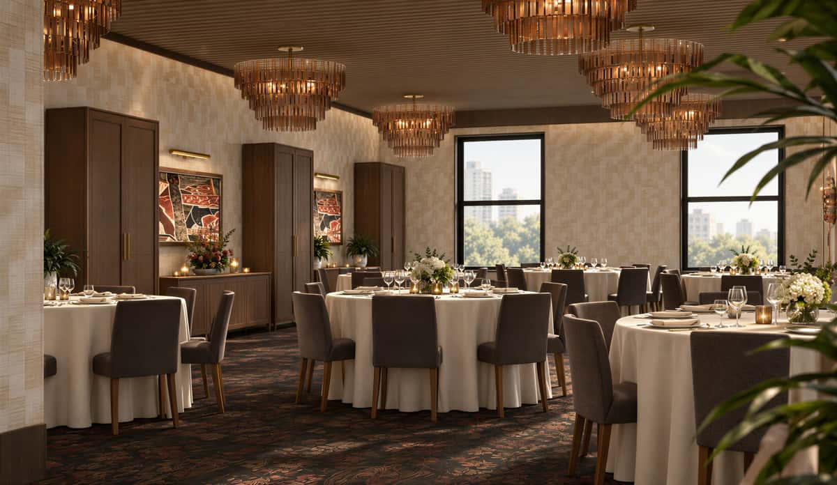 Private event space rendering