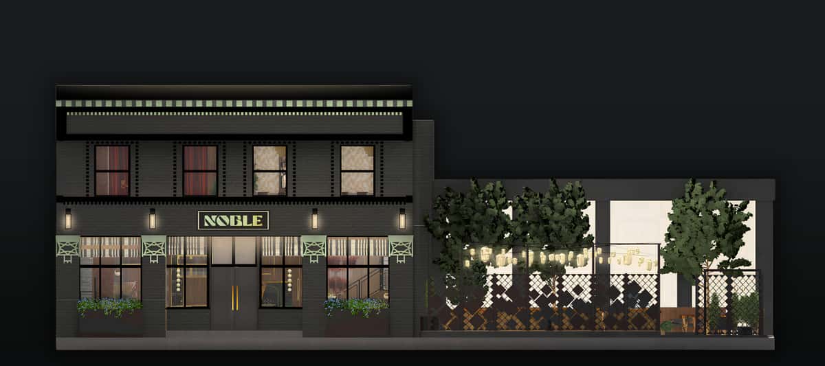 Exterior Rendering of Noble Steakhouse