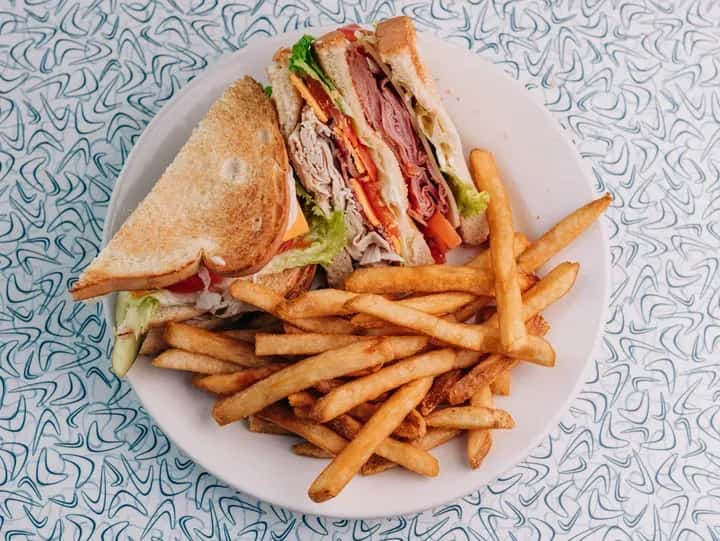 sandwich and fries
