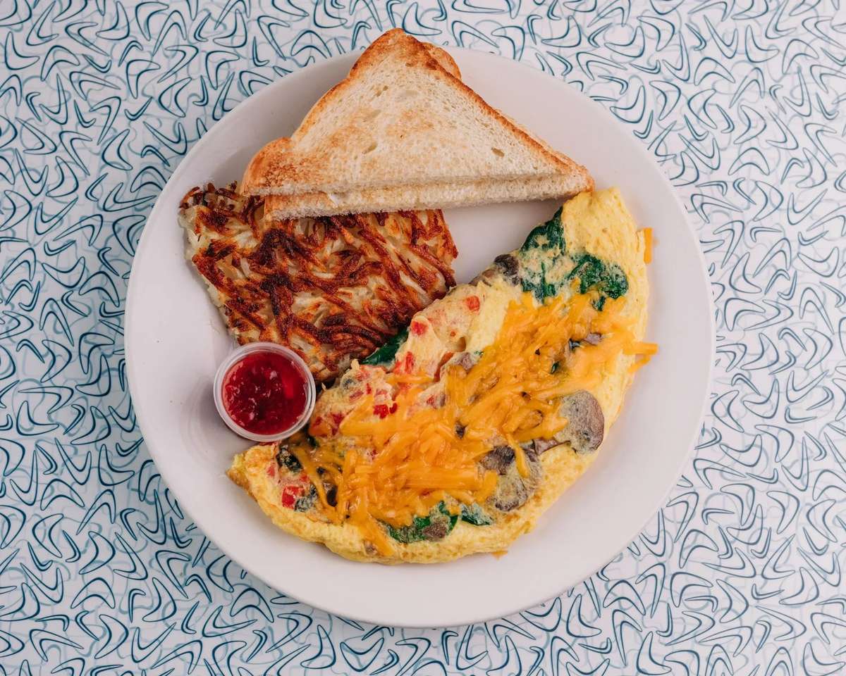 breakfast plate with eggs and toast