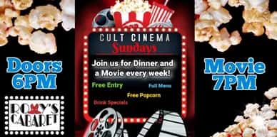 Cult Cinema Sunday Movie Night flyer