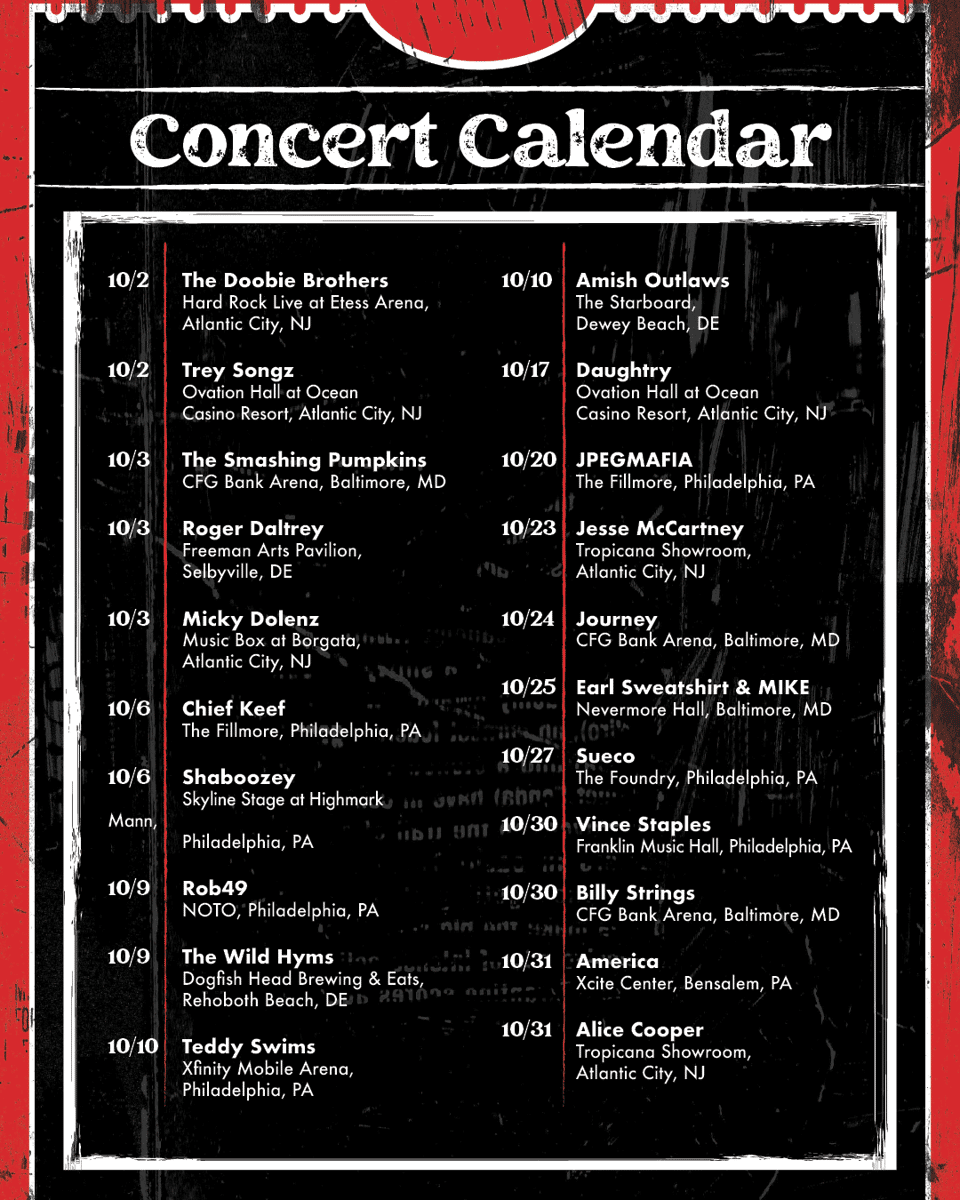 October Concert Calendar