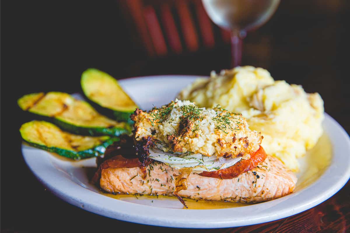 Baked Salmon The Rainier Bar Grill Bar Grill in Enumclaw, WA